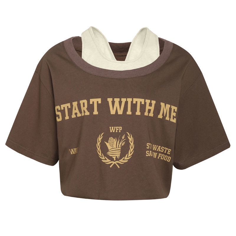 Áo Thun COZOK Trễ Vai Form Rộng Kiểu Dáng retro Hợp Thời Trang