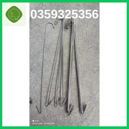 Combo 10 móc inox 2 đầu treo giỏ lan 45cm