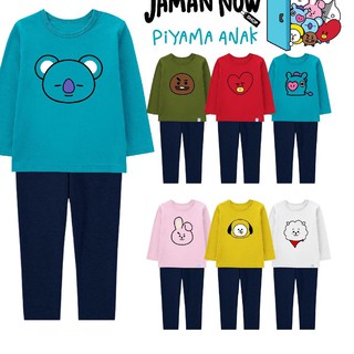 Bộ Đồ Ngủ Cotton Họa Tiết Bt21 Bts Koya Tata Chimmy Cooky Shooky Rj Dễ Thương Cho Bé