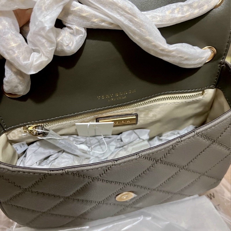 Túi đeo chéo nữ da thật bền đẹp Tory burch cao cấp, trần trám trẻ trung, ngăn rộng thoải mái