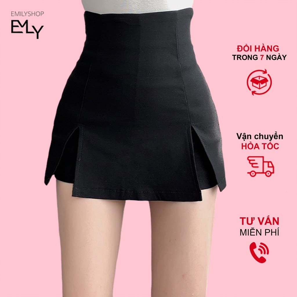 Chân váy xẻ tà giả quần Emilyshop ulzzang