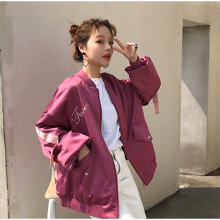 Áo khoác bomber nữ lụa cao cấp