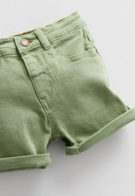 Quần sooc denim xanh lá mạ Zara Spain Auth 18-24m