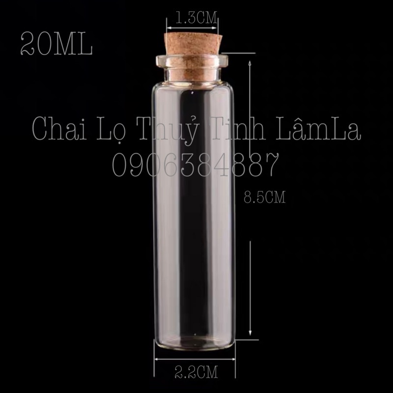 Chai Thuỷ Tinh Trang Trí Nắp Gỗ Ép 5ml - 10ml