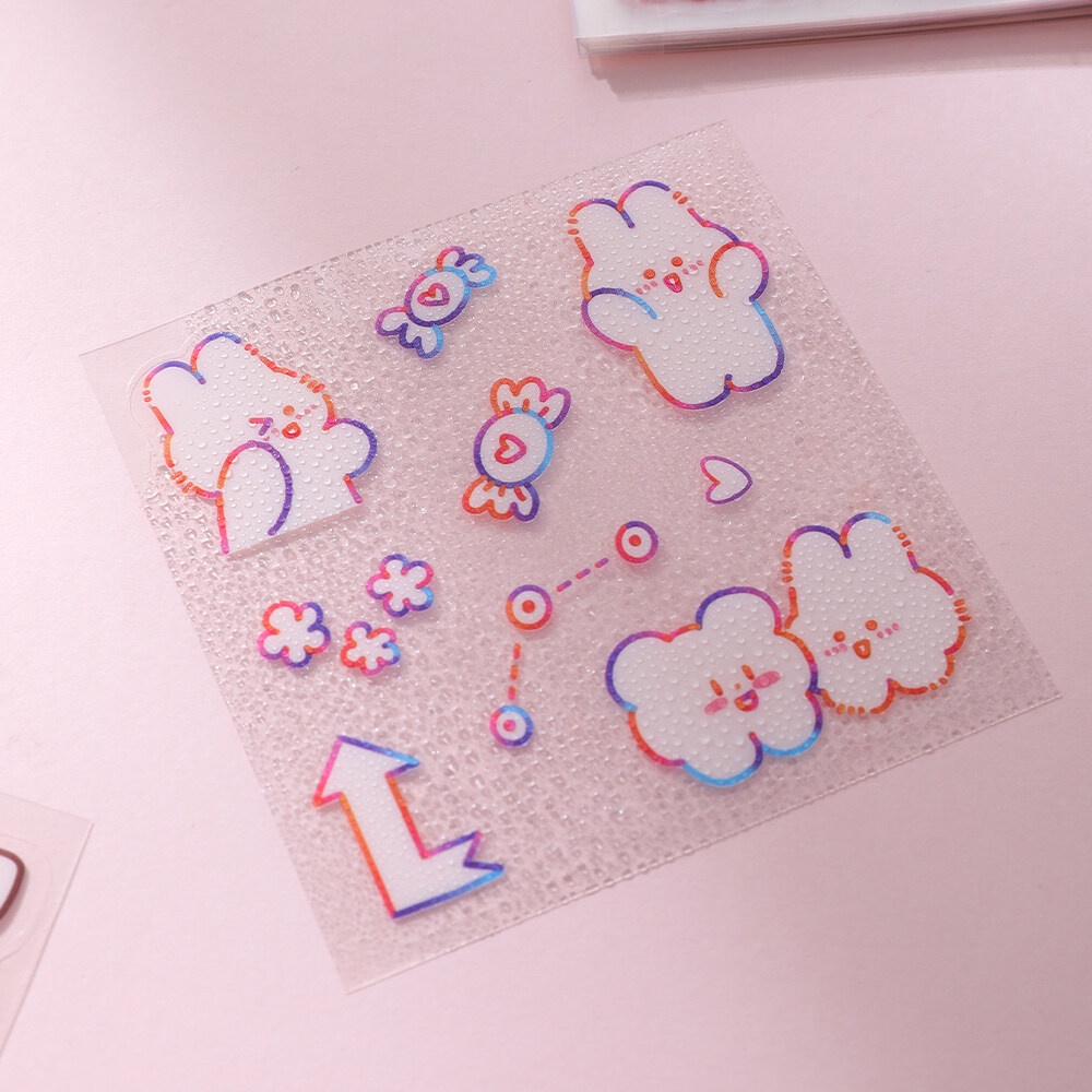 Túi 25 Miếng Dán DIY Hình Gấu / Thỏ Dễ Thương Trang Trí Sổ Tay