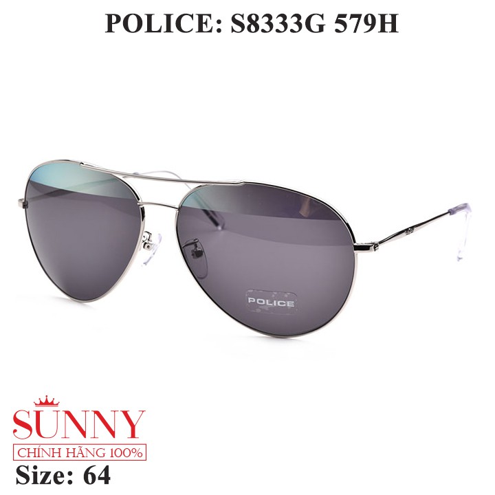 Kính mát chính hãng Police S8333G màu sắc thời trang, thiết kế dễ đeo bảo vệ mắt