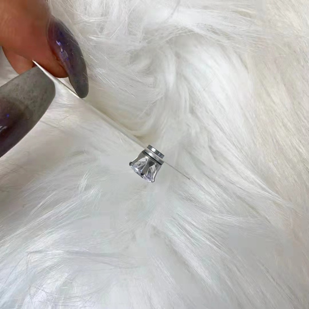 Khuyên Tai Tròn Kẹp Không Cần Xỏ Lỗ Bằng Thép Không Gỉ Đính Đá Pha Lê Tròn Unisex