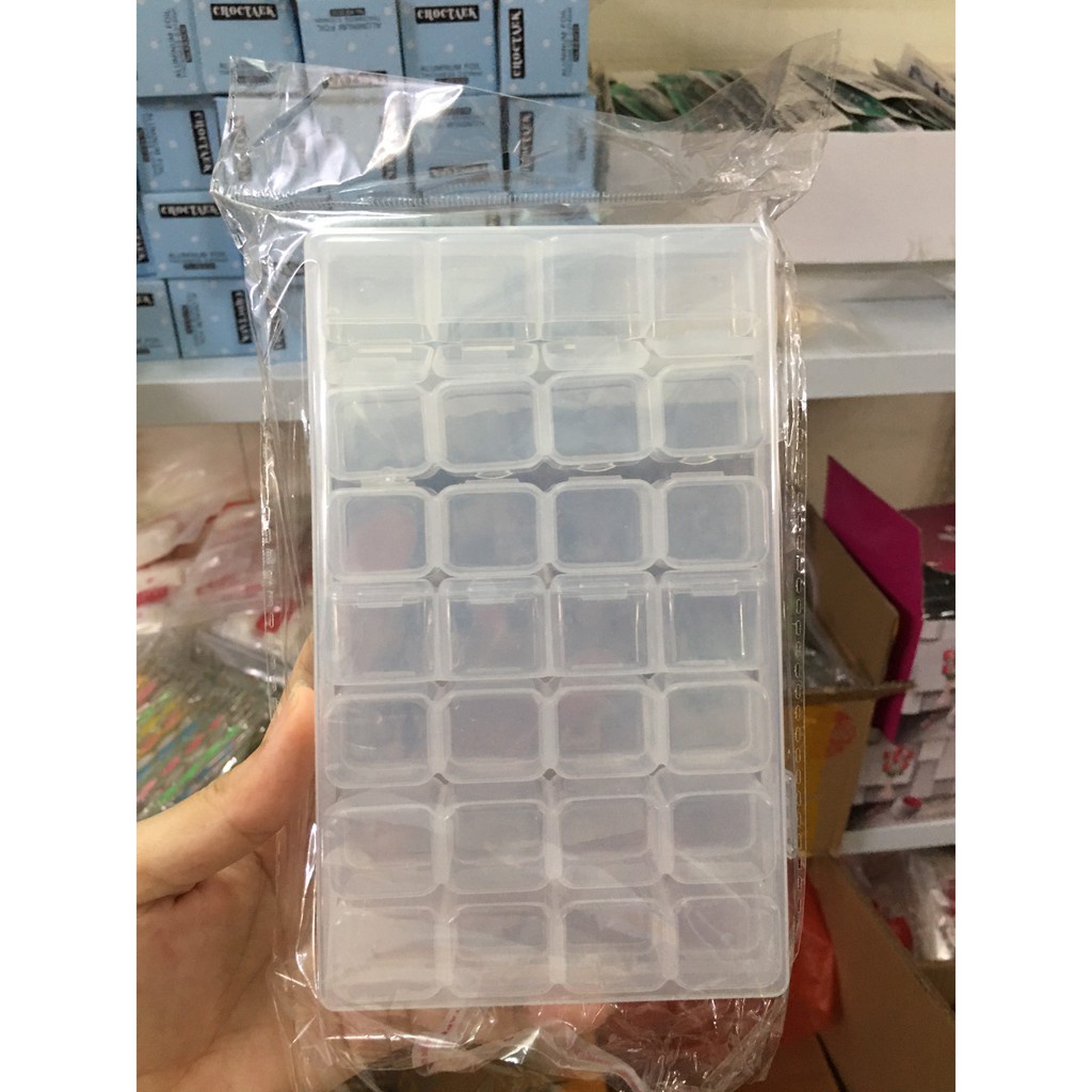 Khay đựng Charm nail 28 ô - Hộp đựng trang sức