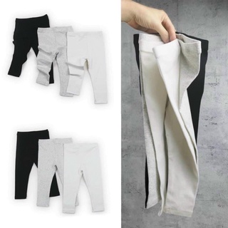 Bg727- set 3 quần legging dài trơn đen ghi trắng