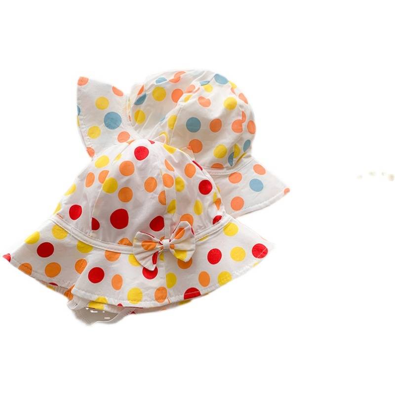 Mũ xô bằng cotton hoạ tiết chấm bi đáng yêu cho bé