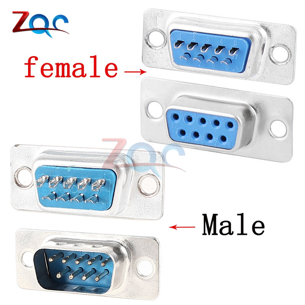 Set 10 Đầu Nối Chuyển Đổi Rs232 Db9 Vga 9 Pin Cái 2 Hàng