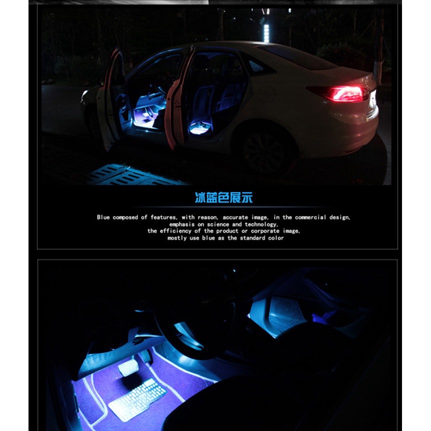 Dây Đèn Led Rgb Trang Trí Nội Thất Xe Hơi Kèm Điều Khiển Từ Xa Thông Dụng