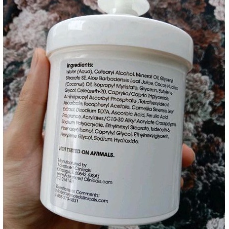 Kem Dưỡng Sáng Da Vitamin C, Advanced Clinicals Brightening Cream 454g