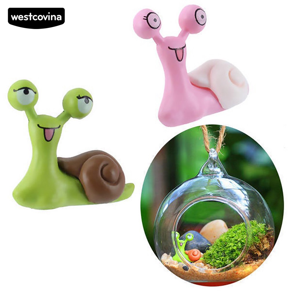Bộ 2 Mô Hình Ốc Sên Mini Trang Trí Sân Vườn