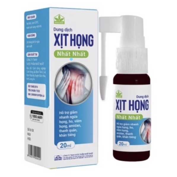 Xịt họng Nhất Nhất Plus - giúp giảm ho, giảm đau rát, ngứa họng - chai 20 ml