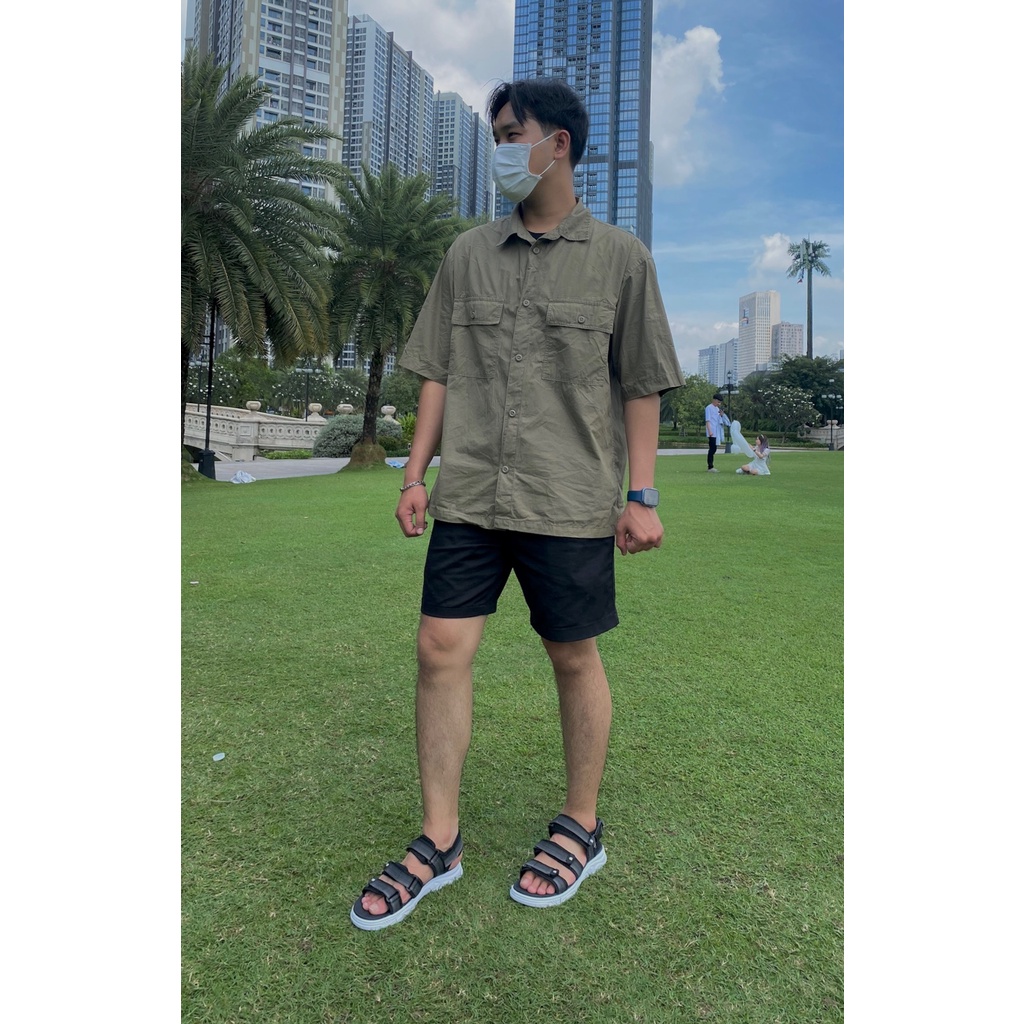 Giày Sandal Nam Nữ Unisex The BiLy Quai Ngang Dây Dù Đế Phylon Siêu Êm Nhẹ Màu Xám Thổ Cẩm-BLDTMD04-Xám Thổ Cẩm