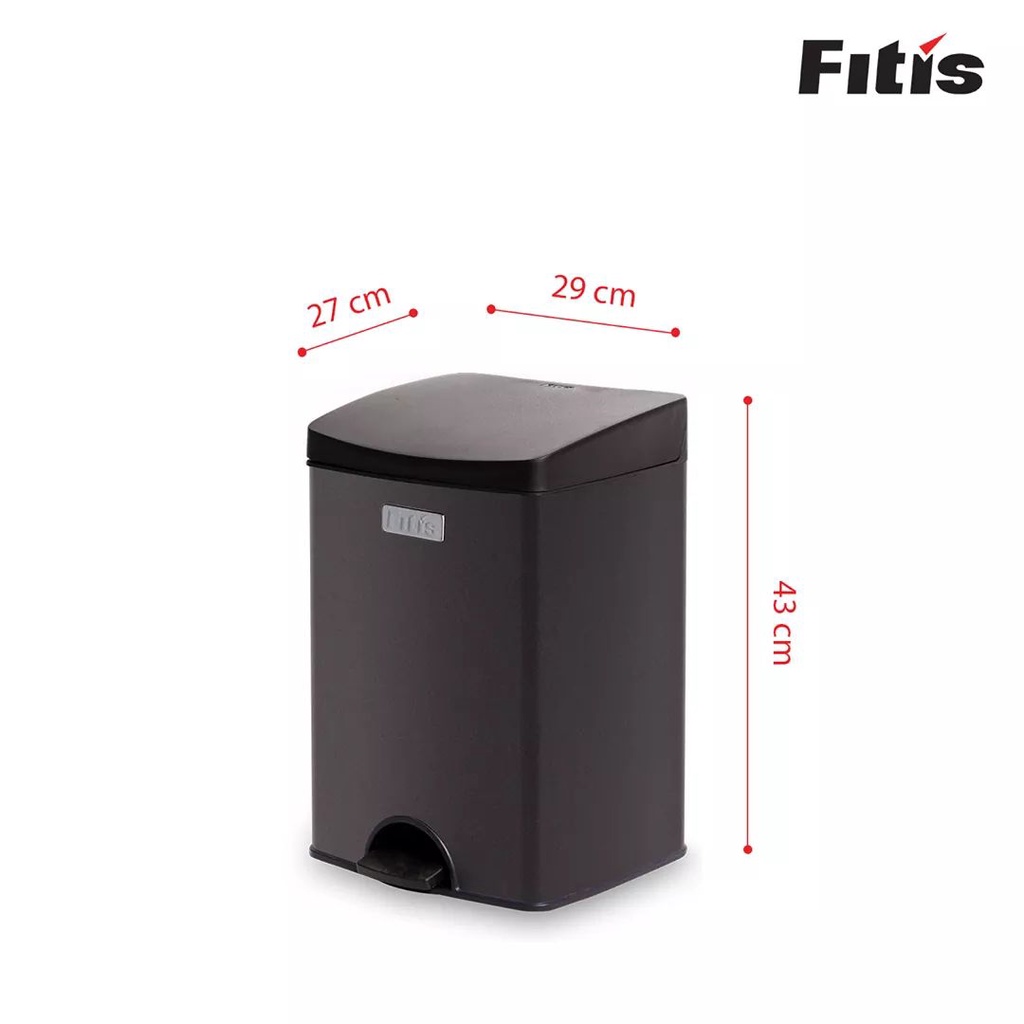 THÙNG RÁC INOX FITIS SPS1-903-ĐEN-15L