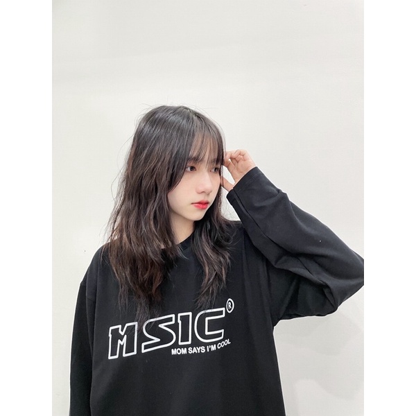 Áo thun tay dài MSIC - đen