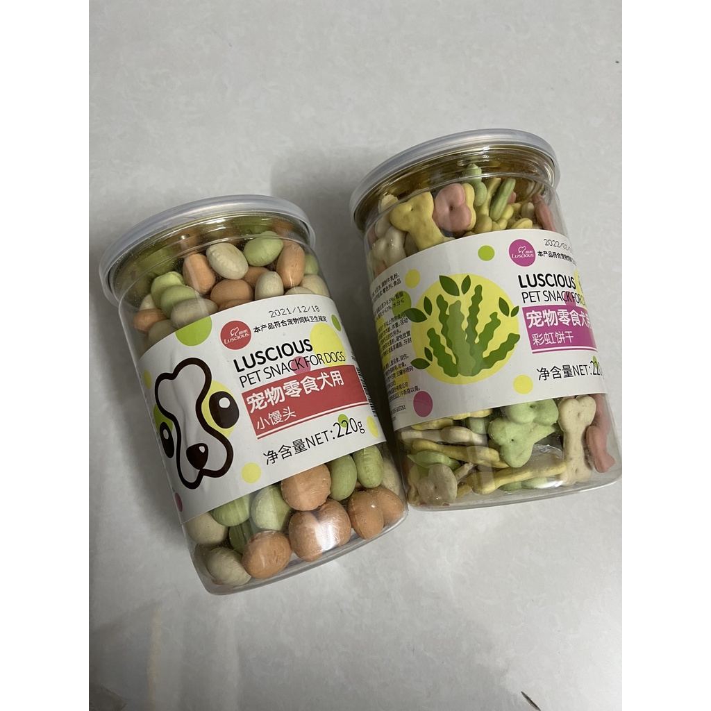 Snack bánh quy cho chó mèo - Bánh thưởng LUSIOUS hộp 220gr