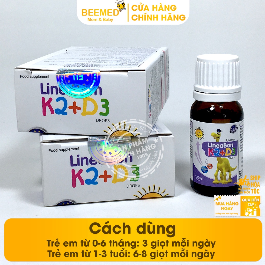 D3 K2 lineabon bổ sung vitamin d3 k2 mk7 Tăng cường hấp thu Canxi