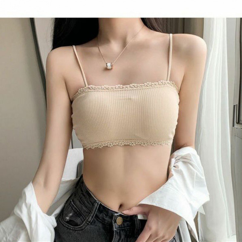 Áo Bra 2 Dây 💖FREESHIP💖 Bra Len Tăm Thể Thao Cài Sau AMYBRA A636