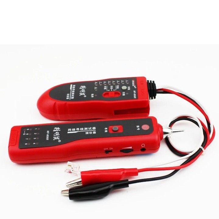 Máy test dò cáp mạng và điện thoại NOYAFA NF-806R (Đỏ) - Bộ test mạng đa năng - Hộp test cáp đa năng