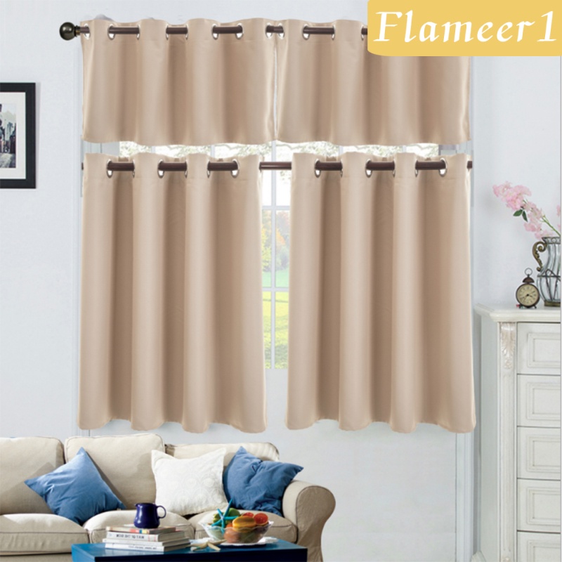 [Flameameer1] Rèm Cửa Sổ Ngắn Màu Trơn Dùng Cho Nhà Bếp / Quán Cà Phê S