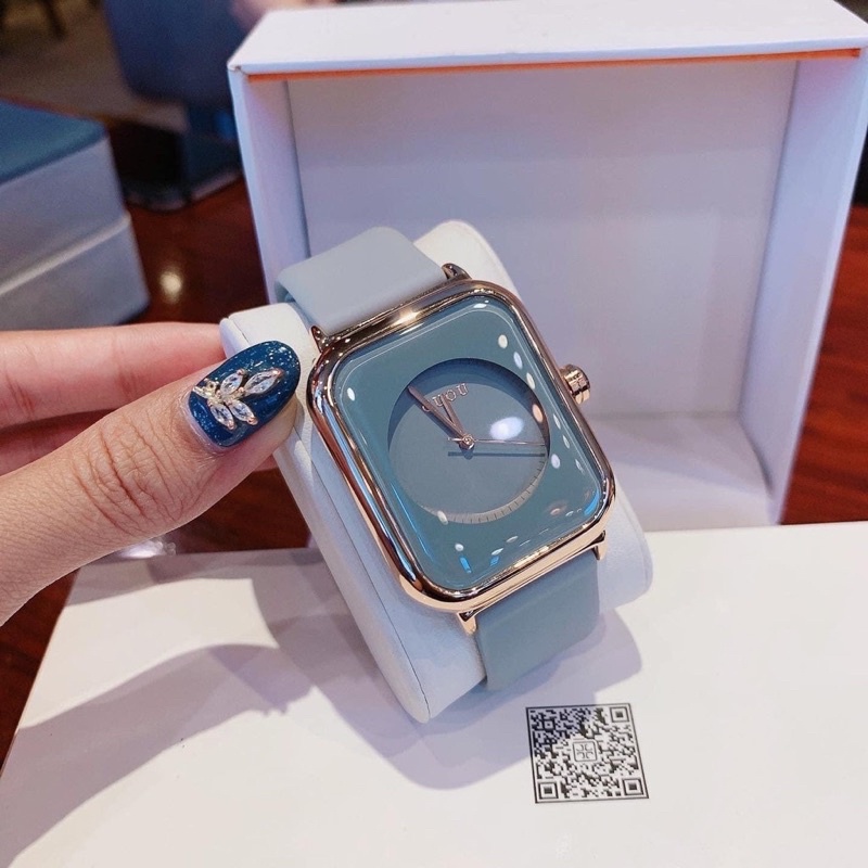 Đồng hồ nữ guou ❤️FREESHIP❤️ silicol mặt chữ nhật siêu hot 2021