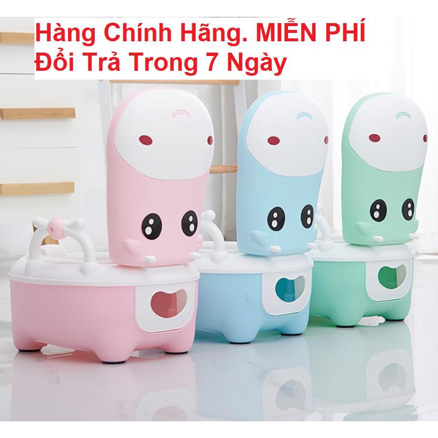 Bô vệ sinh cho bé từ 6 tháng tới 5 tuổi chống trơn trượt, có tựa, đệm và khay Bô vệ sinh trẻ em HÀ MÃ