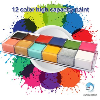 [Hàng mới về] Set 12 màu dầu sơn cơ thể trang điểm hóa trang tiệc Halloween độc đáo