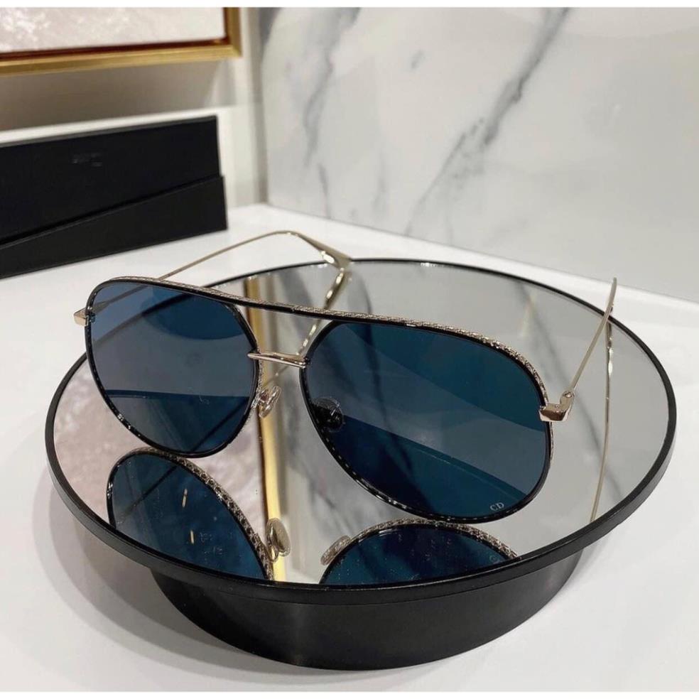 Kính mắt mát thời trang DIOR nam nữ gọng kim loại thẳng mắt kính thủy tinh cường lực phân cực chống tia UV 400