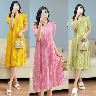 Váy xốp nhăn dáng suông