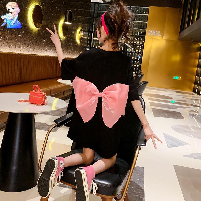 Đầm Thun Tay Ngắn Phong Cách Phương Tây Thời Trang Mùa Hè Hàng Mới Dành Cho Bé Gái 2022