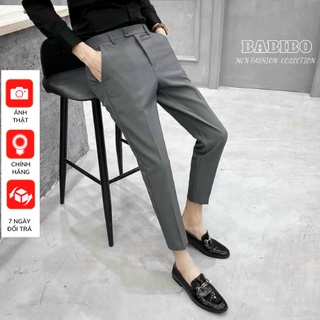Quần tây âu nam Babibo dáng ôm ống côn slimfit vải cotton co giãn nhẹ chống nhăn cao cấp không bai không xù