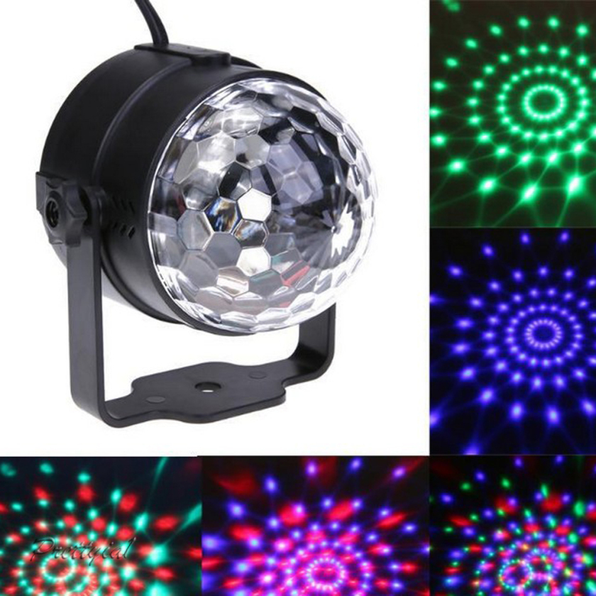 1 Đèn Disco Hình Quả Cầu Pha Lê Màu Rgb Hiệu Ứng Ánh Sáng