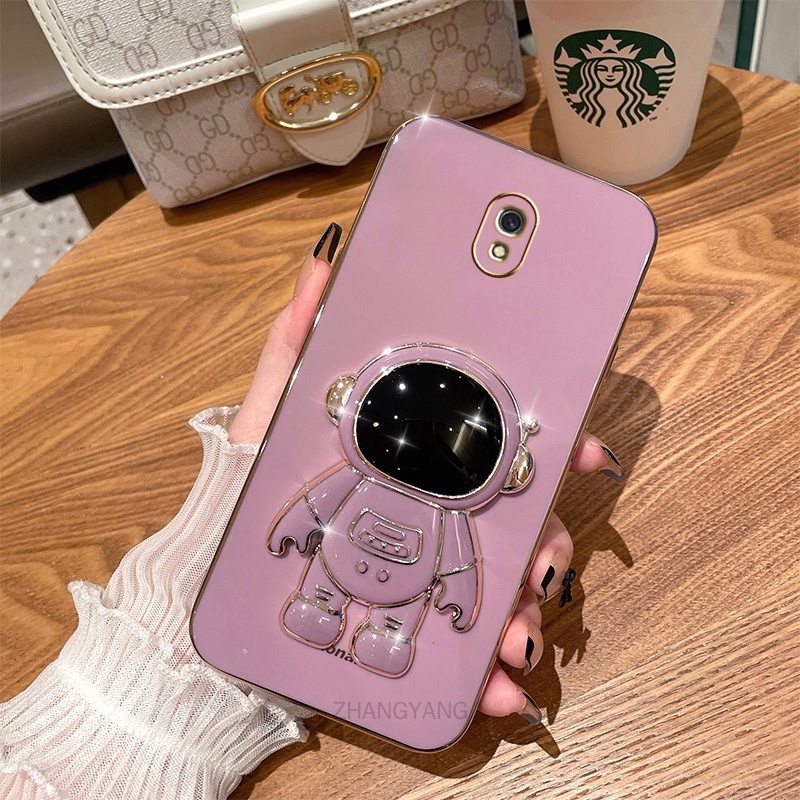 ốp lưng Redmi 8 8a TPU Mạ điện 3D Phi hành gia có chân đế ốp điện thoại Redmi 8 8a
