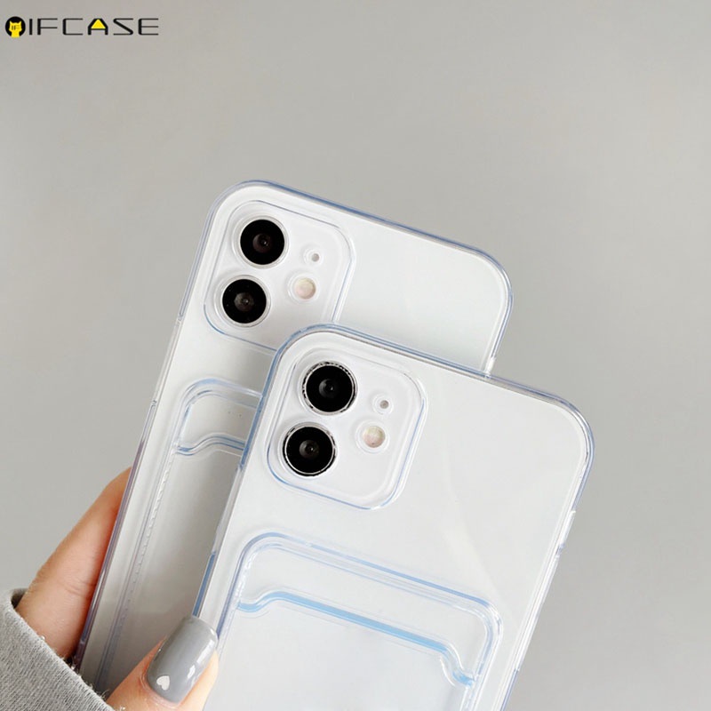 Ốp Điện Thoại TPU Mềm Trong Suốt Có Ngăn Đựng Thẻ Cho Tecno Spark 6 Go 2020 8P 7 7T Pova 2