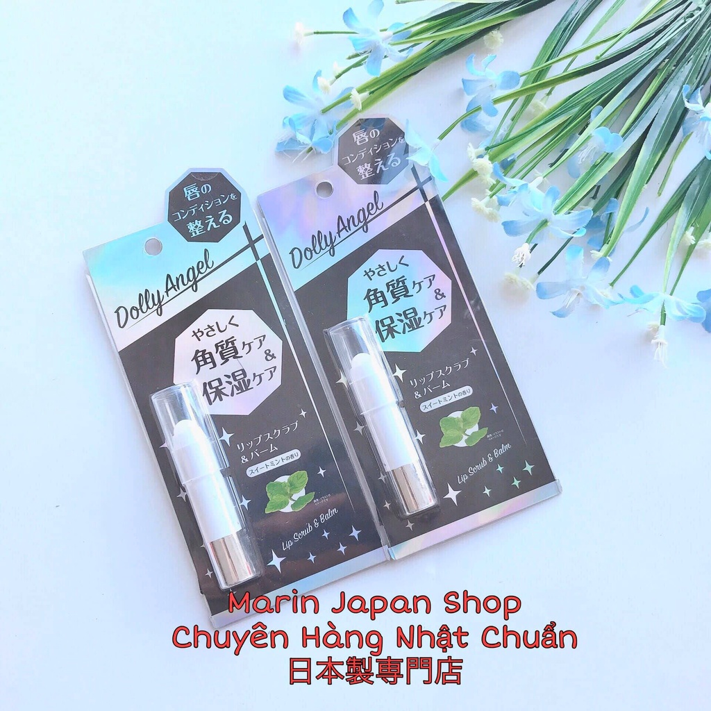 (SALE) Tẩy da chết tế bào chết hương bạc hà Lip Scrub &amp; blam Dolly Angel Nhật Bản