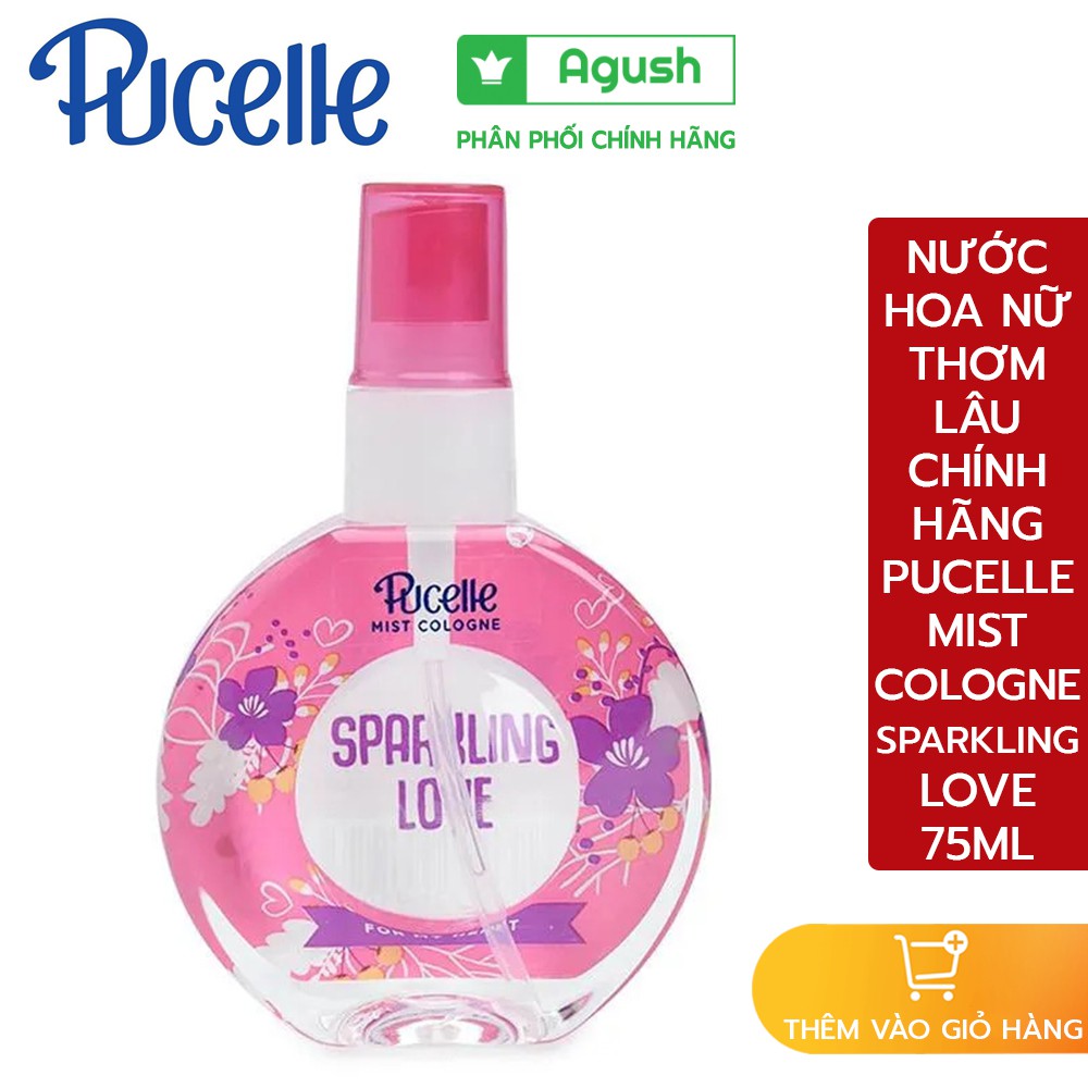 Nước hoa nữ bé gái mini thơm lâu chính hãng Pucelle Sparkling Love 75ml dịu nhẹ nhàng dạng xịt khô toàn thân giá rẻ