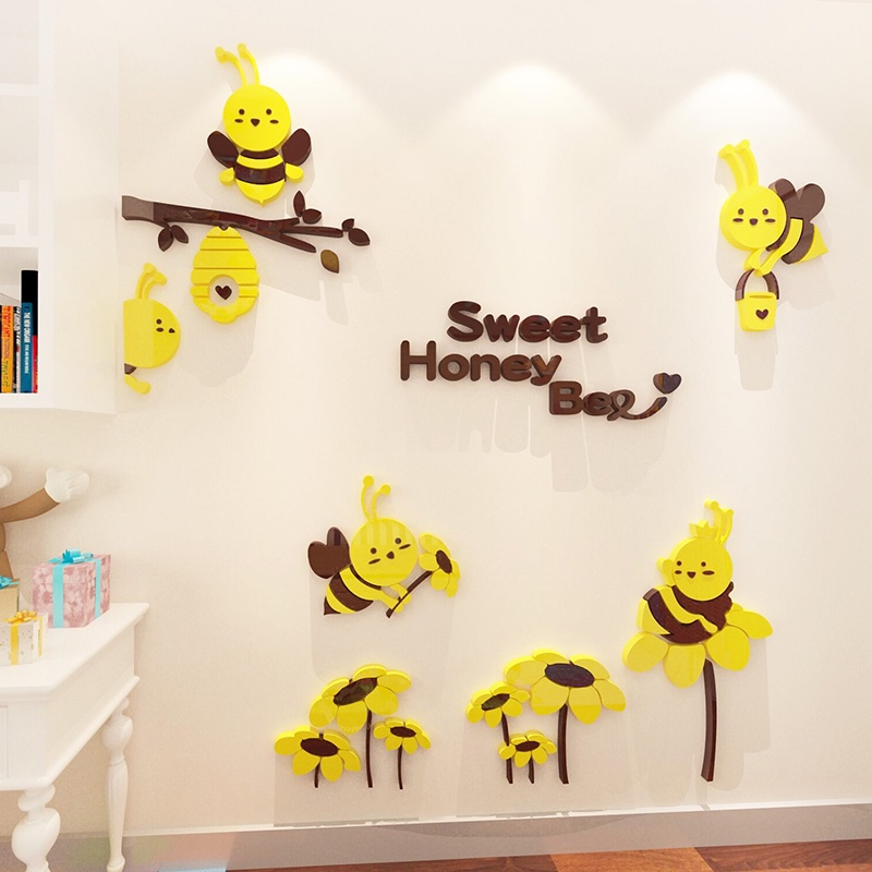 Tranh Mica trang trí Chị ong vàng Trang trí nhà trẻ, phòng cho bé Nhiều Size - EPeBen
