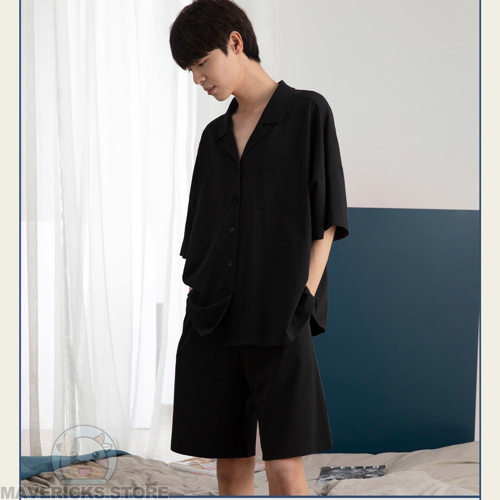 Bộ Đồ Ngủ Pijama Mỏng Dáng Rộng Phong Cách Nhật Bản Đơn Giản Thời Trang Mùa Hè Cho Cặp Đôi