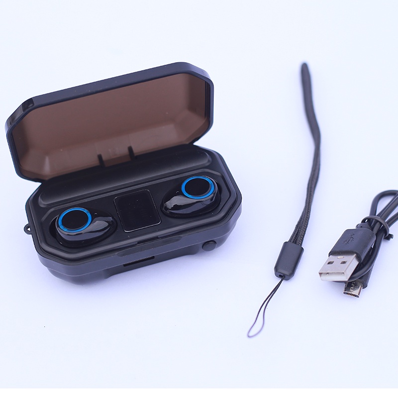 (2 trong 1) Tai nghe bluetooth cảm ứng chống nước cấp độ IPX7 tích hợp đèn pin và dây treo