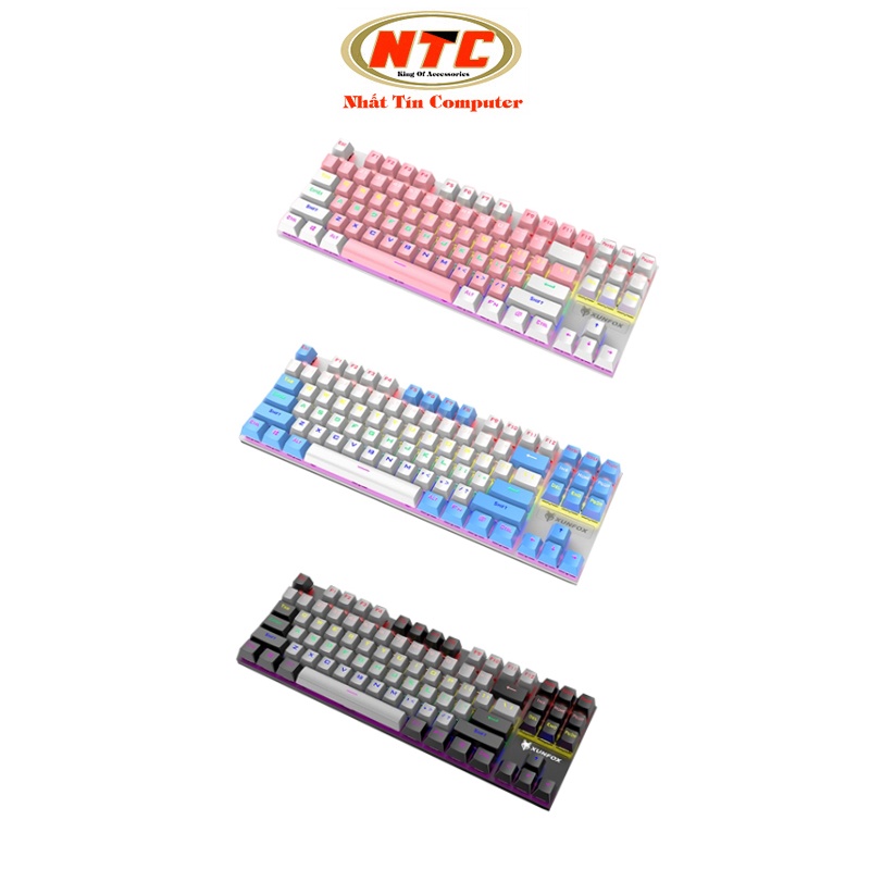 Bàn phím cơ gaming blue switch NTC K80 loại 87 keys - hỗ trợ hơn 20 chế độ led (3 màu tuỳ chọn)