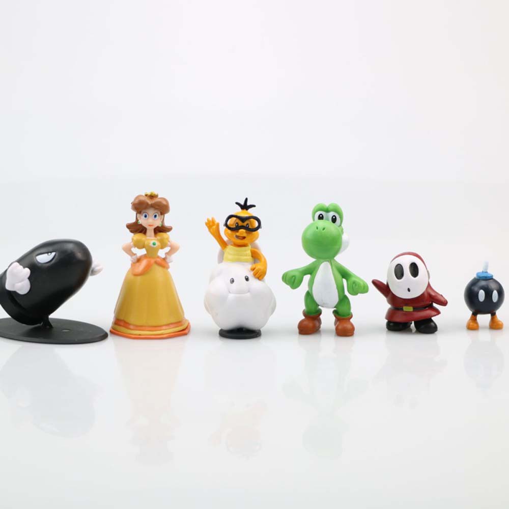Set 18 Mô Hình Đồ Chơi Nhân Vật Game Mario Dễ Thương Bằng Pvc