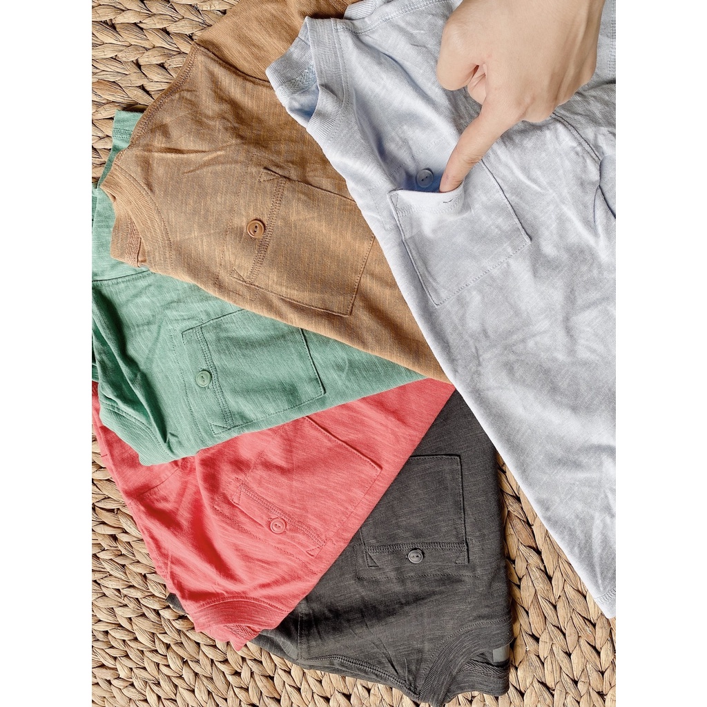 Áo thun Bigbaby bé trai 4-14T, chất liệu thun trơn đơn giản mềm mát cho bé