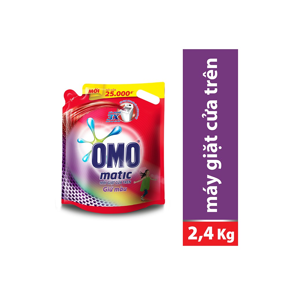 Nước giặt Omo Matic Cửa trên Giữ màu túi 2kg