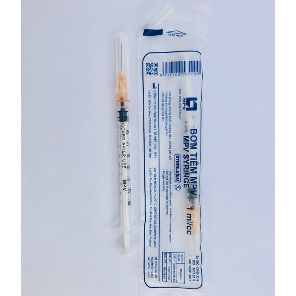 Lẻ 1 Bơm tiêm MPV 1ml 25G 26G 13mm xilanh 1cc tiết kiệm tinh chất tiêm prp lắp đầu kim meso 30G 34G