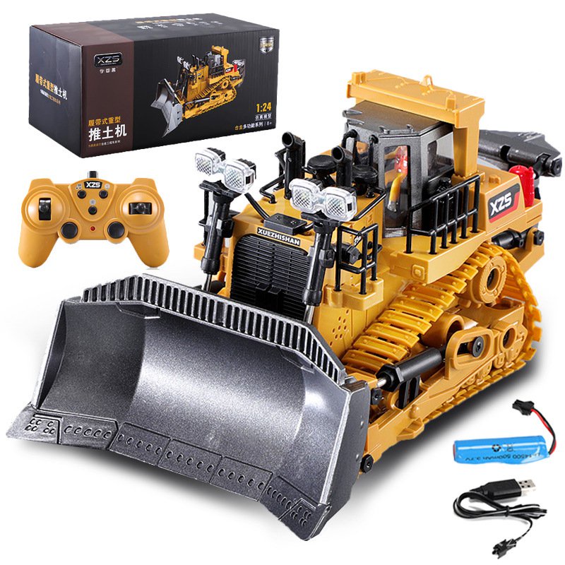 Xe Xúc Đất Đồ Chơi Điều Khiển Từ Xa 9 Kênh Bằng Hợp Kim Có Thể Sạc Lại