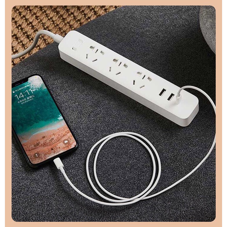 [ Chính Hãng ] Ổ Cắm Điện Xiaomi Mi Power Strip Tích Hợp 3 Cổng USB Sạc Nhanh 5V2A - Ổ Cắm Điện Gia Đình 220V - 2500W