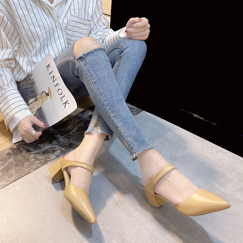 Giày Cao Gót Da Mũi Nhọn Thời Trang Cho Nữ